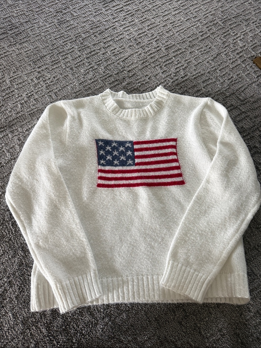 White Women's Flag Crewneck Sweater